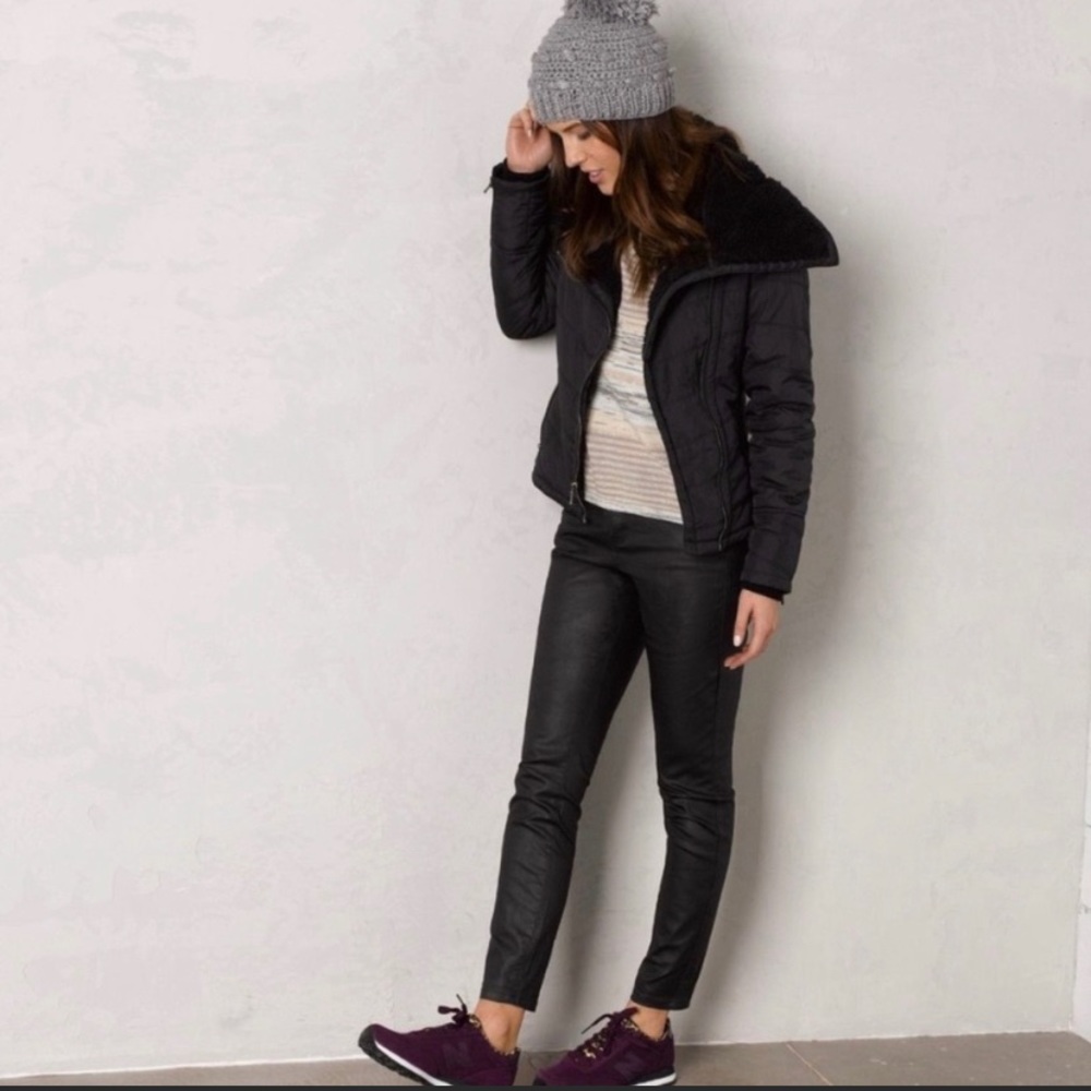 NWT Prana Black Jett Coated Skinny Pants
